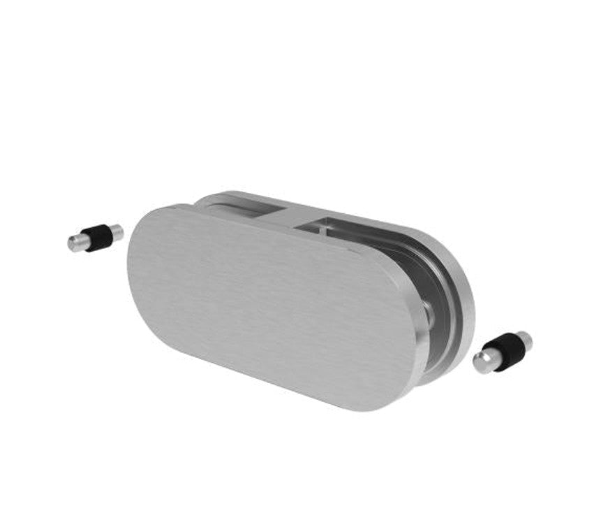 Glasklemme 180 Grad halbrund 107x30mm – Edelstahl V4A, mit abP