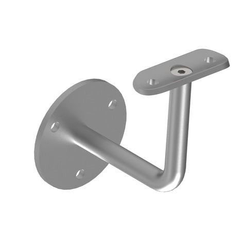 Ansicht Edelstahl Handlaufhalter mit Anschraubplatte 42,4mm V2A, 66x4mm, 3 Bohrungen