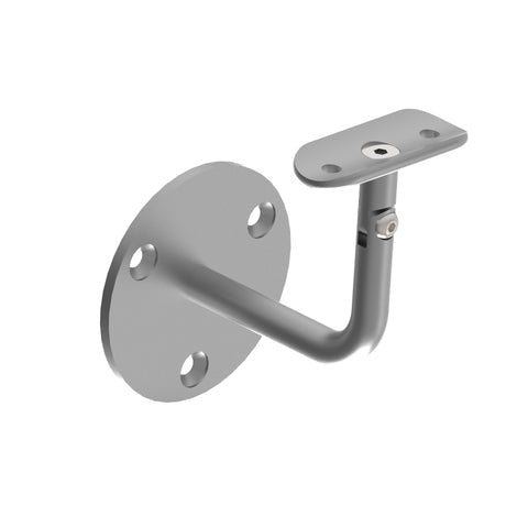 Ansicht Edelstahl Handlaufhalter verstellbar mit Anschraubplatte 42,4mm V2A, 66x4mm, 3 Bohrungen