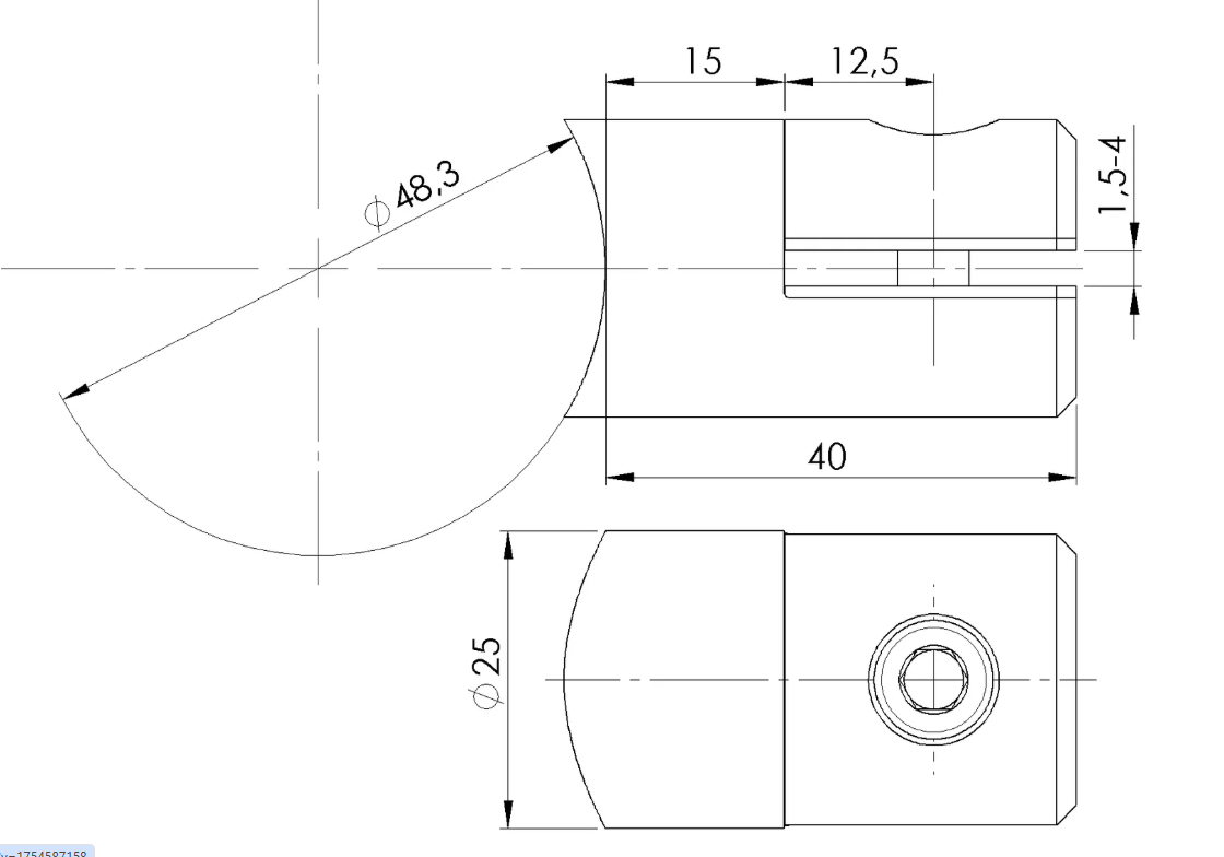 Blechhalter V2A Anschluss 48,3mm 1,50–4,00mm